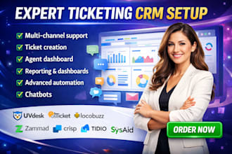 setup ticketing CRM uvdesk osticket locobuzz zammad crisp tidio sysaid
