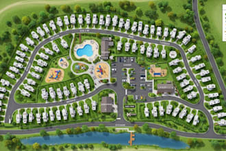 draw and render architectural site plan, rv park, property map