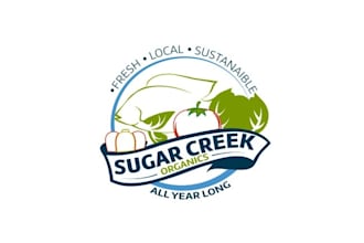 design awesome sugar creek organics logo