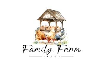 design chicken farm egg logo label