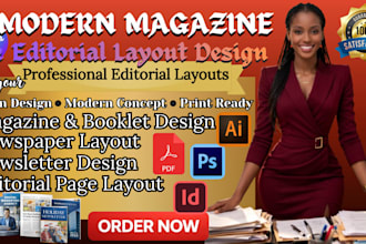 design modern magazine, newspaper, newsletter, booklet and editorial layouts