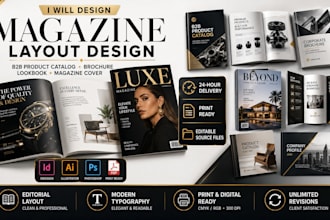 design magazine layout b2b product catalog brochure lookbook magazine cover