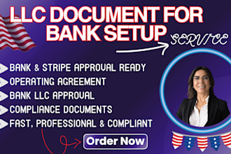 prepare llc documents for bank, stripe, or business verification