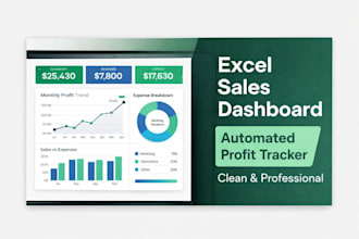 create professional excel sales, expense and profit tracker