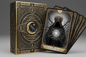 design tarot card game oracle cards board game card illustration card box mockup