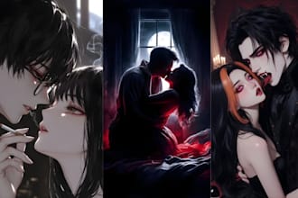 create dark mafia romance fantasy, nsfw young adult book cover character art