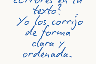 corregiré ortografía y gramática de tus textos en español y