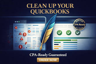clean up quickbooks fix errors and reconcile accounts for CPA ready tax filing