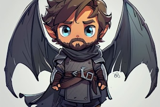 draw any style fantasy cartoon or chibi design