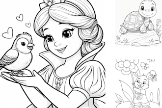 create  cozy coco wyo coloring book illustration kids activity book kawali style