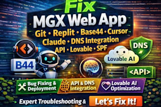 fix lovable app, replit ai, base44 web app cursor ai claude api dns integration