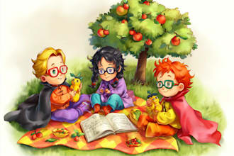 make children book cover and children book illustrations