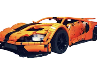 design any 3d lego car model with xml part list and lego manual instructions