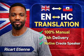 translate english to haitian creole manually and professionally fast
