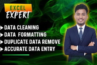 do excel data cleaning, formatting, merging, splitting and remove duplicates
