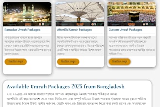 create a professional hajj and umrah agency website