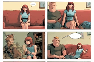 design a professional story based comic strip