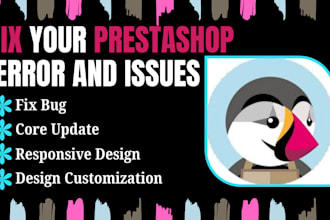 fix bug customize develop and optimize prestashop store site website bug fix