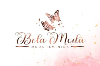create a stylish butterfly logo for boutique or spa