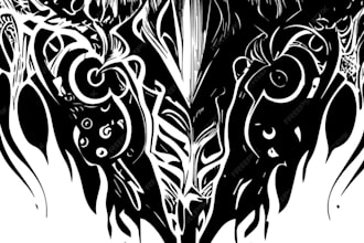 design professional japanese, asian style tattoo design
