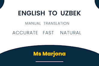 manually translate english to uzbek and uzbek to english