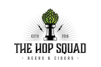 create a hip and happening brewery logo for the hop squad