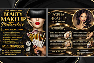 design beauty salon social media posts and flyer