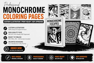 design premium monochrome and bold and easy coloring book
