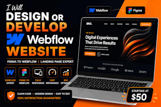 design or develop webflow website, figma to webflow, webflow landing page expert