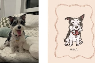 draw your dog portrait with name in epic pastels style