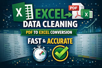 clean excel data and convert pdf to excel