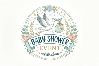 design a cute and memorable baby shower event logo