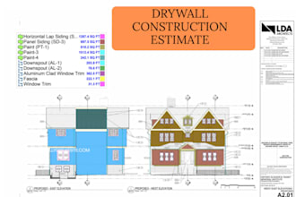 do drywall construction estimate and material takeoff