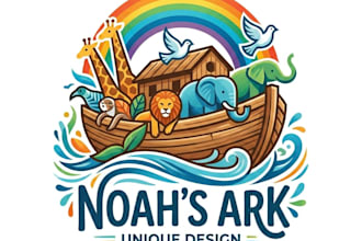 design a unique and meaningful noahs ark logo for your brand