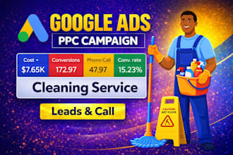 setup ppc google ads camapign for cleaning services