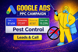 setup and manage ppc google ads campaign for pest control