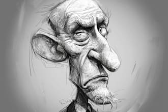 draw beautiful caricature sketch from photo
