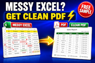 convert excel to clean professional pdf with prefect format