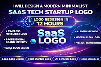 design a modern minimalist saas tech startup logo