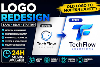 redesign or revamp your saas startup logo
