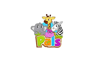 design a fun playful logo with parents and children