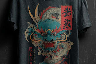 create japanese design for merch and tshirt