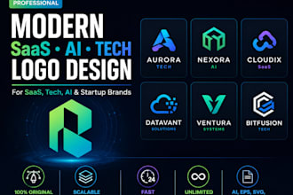 design a modern saas, ai, and tech startup logo redesigning