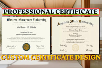 create diploma certificate, college master bachelor degree award certificate