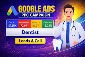 setup google ppc ads campaign for dentist, dental care