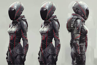create scifi, fantasy, superhero character design