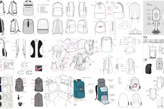 design handbag, backpack, duffel bag and tech pack for bags and luggage