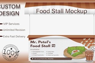 do professional street food stall or food cart wrap design