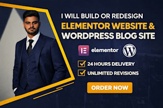 build or redesign elementor website and wordpress blog site