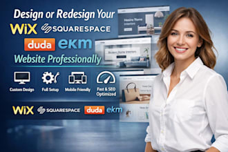 design or redesign wix squarespace duda  ekm business website  professionally